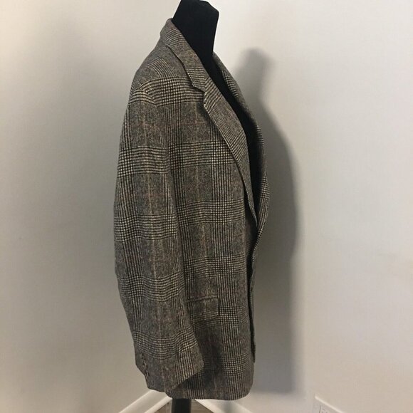 BROOKS BROTHERS Camel Hair Glen Plaid 2 Button Blazer Jacket Men's 44 Regular - Picture 2 of 11